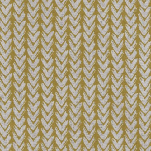 Fia Dijon - Linen curtain fabric, abstract Yellow pattern