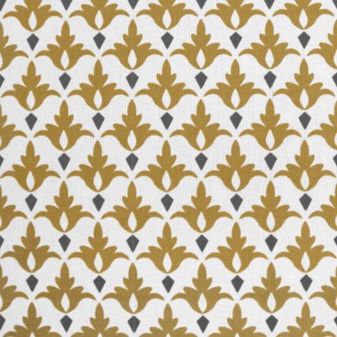 Fiona Dijon - curtain fabric with Yellow abstract print