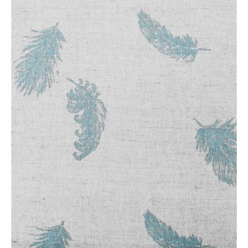 Feathers Duckegg - Duckegg coloured feathers print on Linen Cotton fabric
