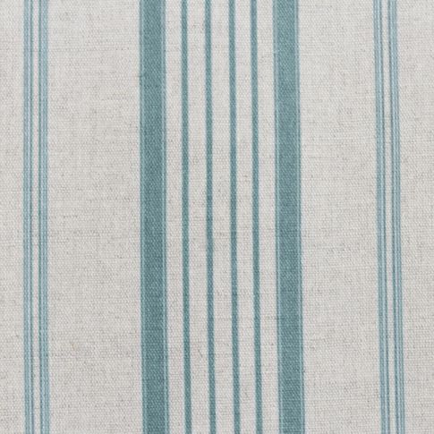 Freja Duck Egg - Curtain fabric with Light Blue stripes