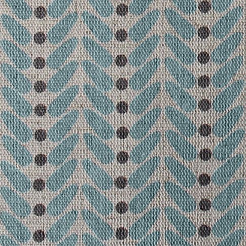 Hulda Duck Egg - Fabric for curtains printed with Duck Egg Blue and Grey