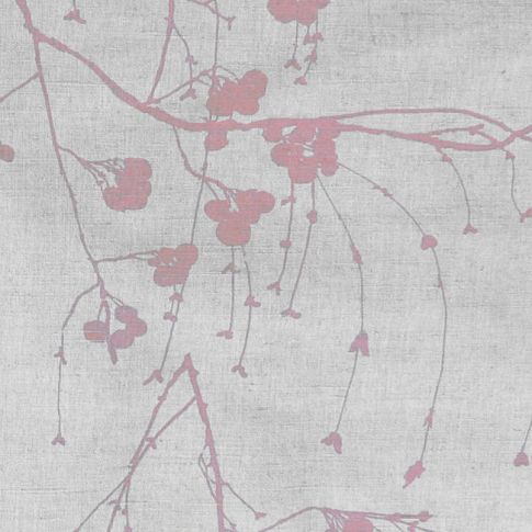 Berry Dusty Pink - Natural fabric with pale pink print