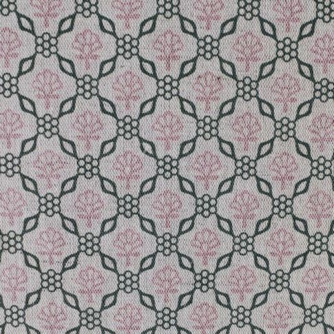 Hilla Pink Pine - Curtain fabric, abstract Pink and Green pattern