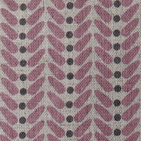 Hulda Dusty Pink - Fabric for curtains printed with Dusty Pink and Grey