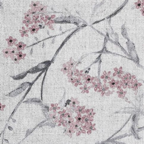 Mimi Dusty Pink - Natural fabric with pink print