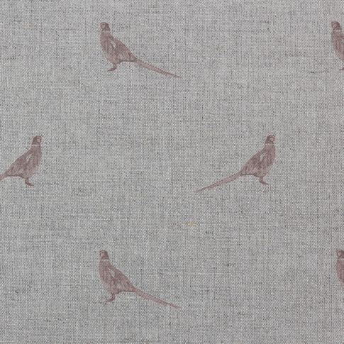 Pheasant Dusty Pink - Curtain fabric with pink pattern of pheasants