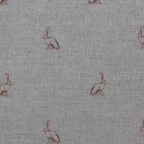 Rabbit Dusty Pink - Curtain fabric with pink pattern of rabbits