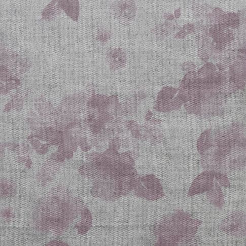 Rose Dusty Pink - Natural curtain fabric, Pink floral pattern