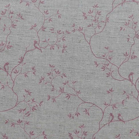 Goldfinch Dusty Pink- Curtain fabric with pink botanical print