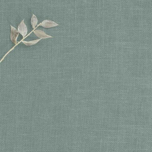 Enni Dusty Aqua -  Blue Green Linen Cotton fabric for curtains and blinds.