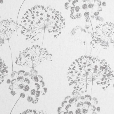 Erleen Almond - Curtain fabric with Grey botanical print