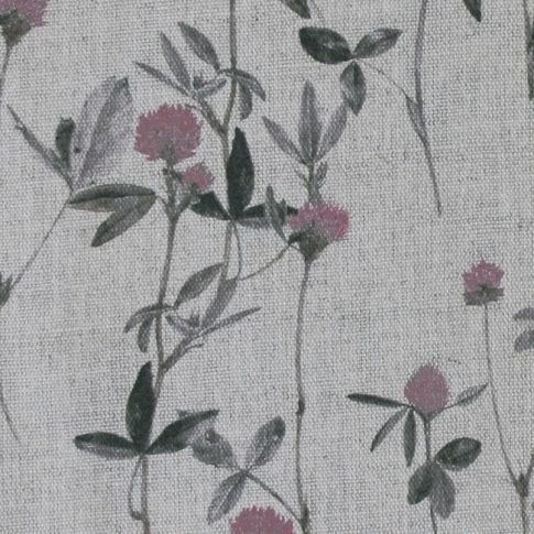 Esther Powder Rose - Natural fabric with Pink and Grey floral print