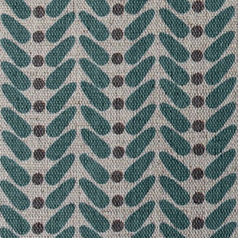 Hulda Fern - Fabric for curtains printed with Green and Grey
