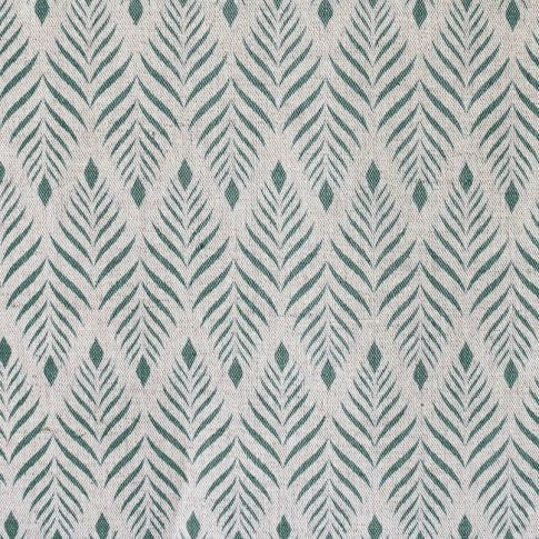 Sylvia Fern - Green abstract pattern on Natural fabric