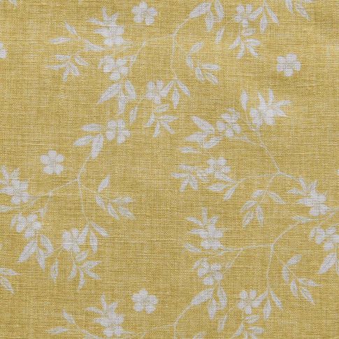 Merisa Gold Amber - Curtain fabric with Botanical Print
