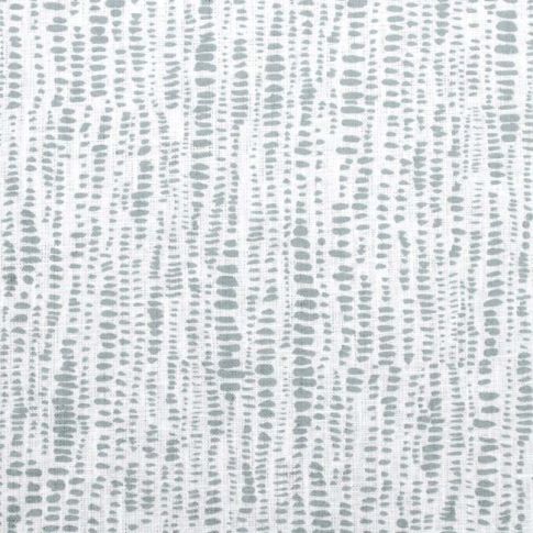 Dora-WHT-Greige - White fabric with Grey Abstract Print, 100% Linen