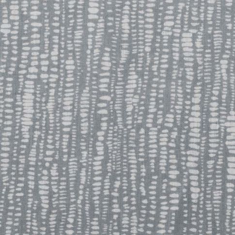Dora-INV-WHT-Greige - White fabric with Grey Abstract Print, 100% Linen
