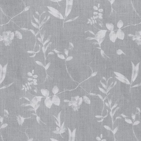 Flora Greige - Curtain fabric with Grey botanical print