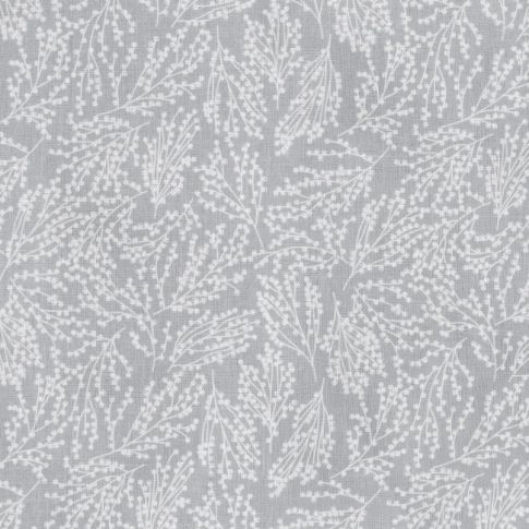 Lisbell Greige - Curtain fabric with Grey botanical print