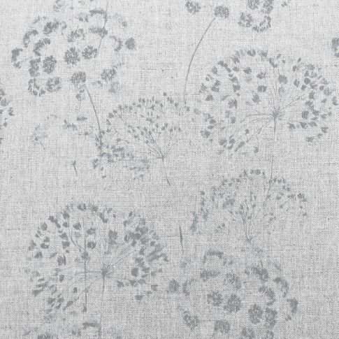 Erleen-Nat Greige - Curtain fabric with Grey botanical print