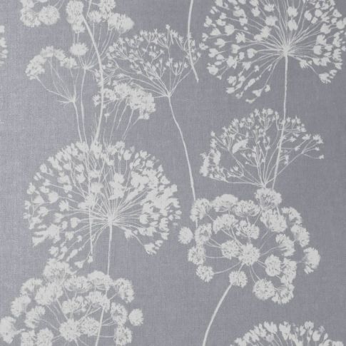 Erleen INV Greige - Curtain fabric with Grey and  botanical print
