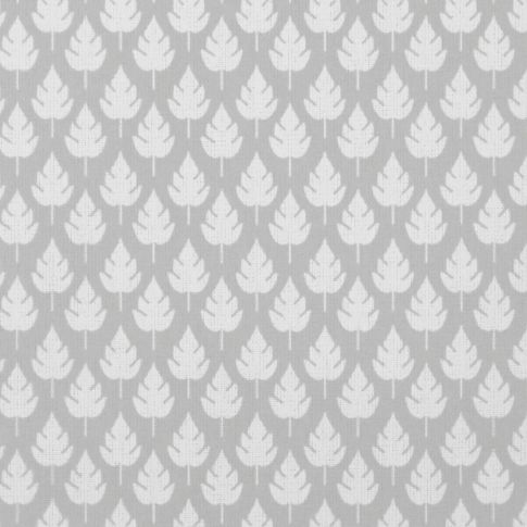 Kira Greige Clay - Curtain fabric with Dusty Grey botanical print