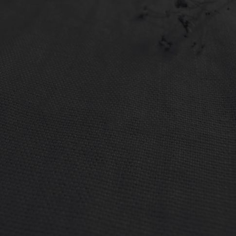 Greta Noir - Black Linen upholstery fabric, soft finish