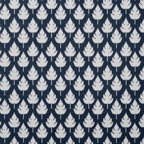 Kira Ink - Curtain fabric with Blue botanical print
