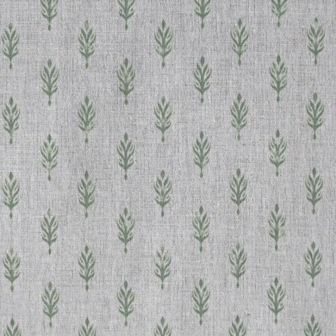 Sariann Jade Mist - Curtain fabric with Green-Blue botanical print