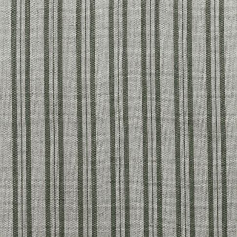 Olga Khaki - Curtain fabric with Green stripes