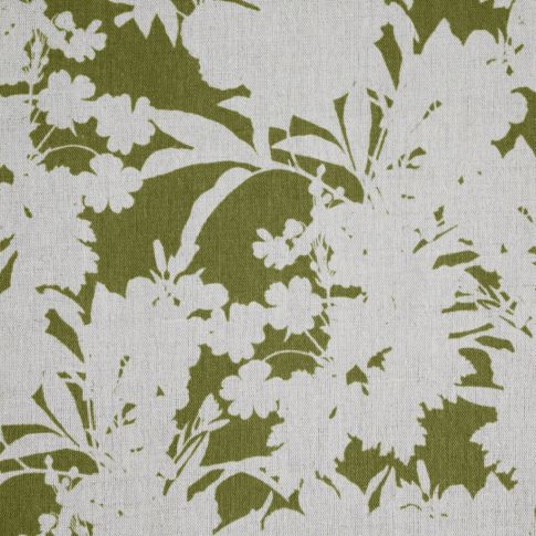 Elna Khaki - Curtain fabric with Green botanical print