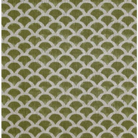 Erle Khaki - Natural curtain fabric, Green contemporary print