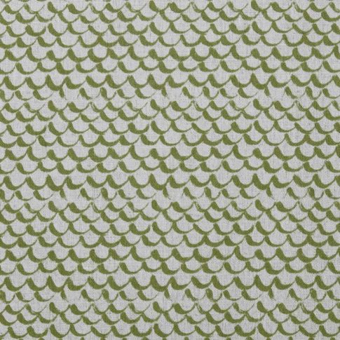Jenna Khaki - Curtain fabric with Green abstract print