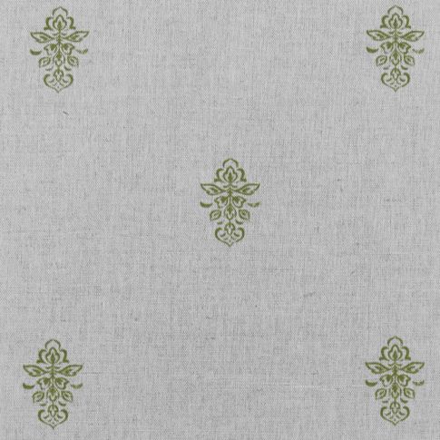 Lisana-NAT Khaki - Curtain fabric with Green abstract print