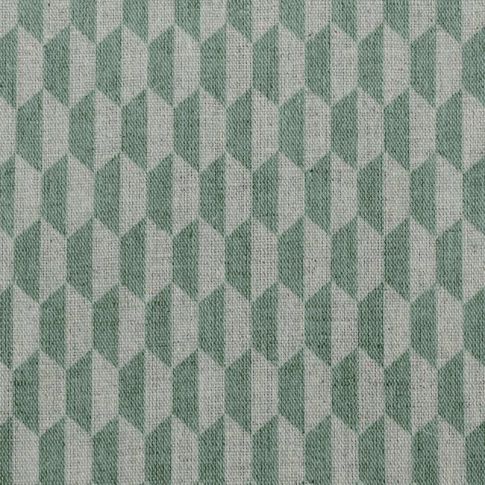 Lana Jade Mist - Fabric for curtains, Green-Blue Print