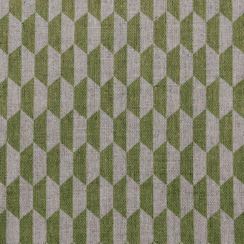 Lana Khaki - Fabric for curtains, Green Print
