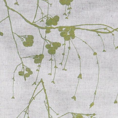 Berry Leaf - Curtain fabric with Green Botanical print