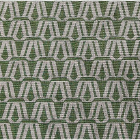 Elva Leaf - Natural curtain fabric, Green contemporary print