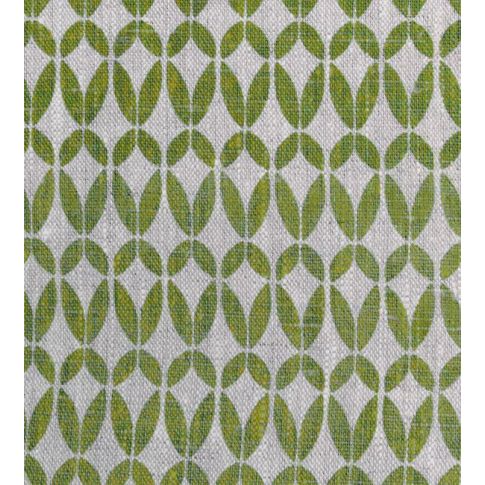 Siruna Leaf - Natural curtain fabric, Green contemporary print