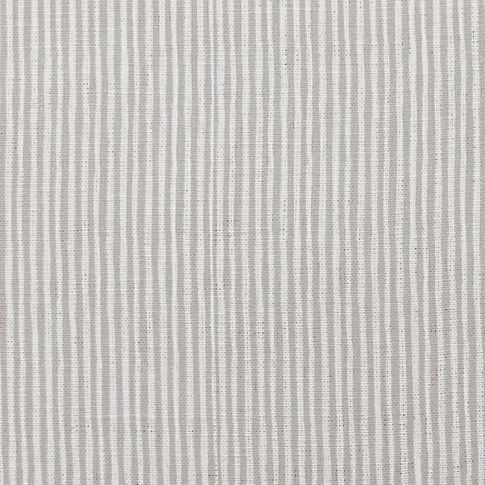 Maisa Almond - Linen curtain fabric, Beige stripes
