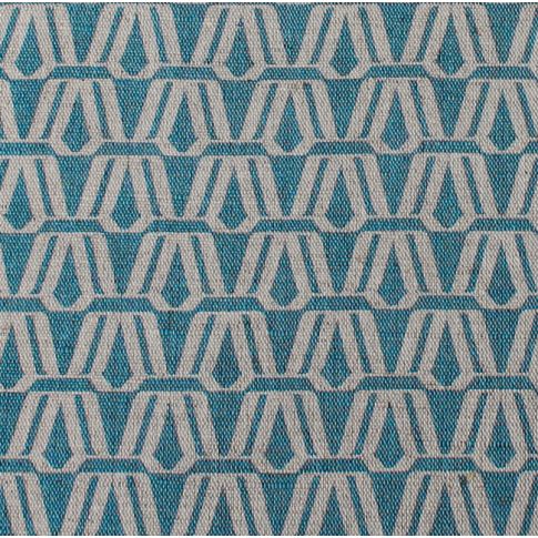 Elva Marine - Natural curtain fabric, Blue contemporary print