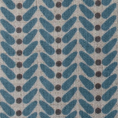 Hulda Marine - Fabric for curtains printed with Blue and Grey