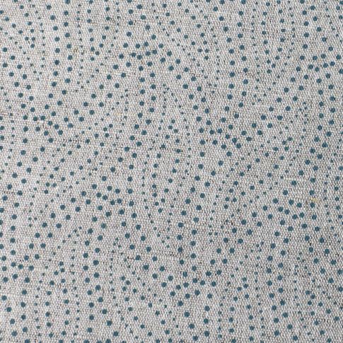 Pia Marine - Curtain fabric, abstract Blue leaf pattern
