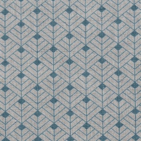 Rine Marine - Curtain fabric, abstract Blue geometric pattern