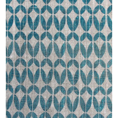 Siruna Marine - Natural curtain fabric, Blue contemporary print