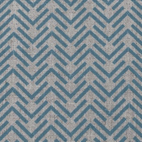 Thea Marine - Natural curtain fabric, Blue abstract print
