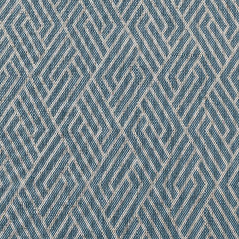 Vera Marine - Natural curtain fabric, Blue contemporary print