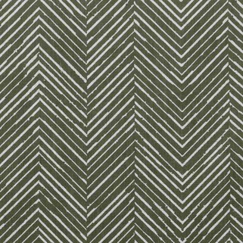 Lulu-Moss - White fabric with Moss Green Print. Abstract Print, 100% Linen
