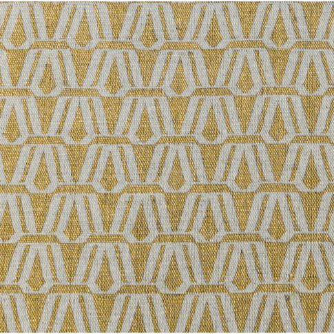 Elva Mustard - Natural curtain fabric, Yellow contemporary print