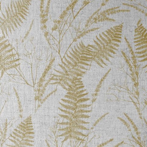 Fernia Mustard - Fabric for curtains with Yellow pattern